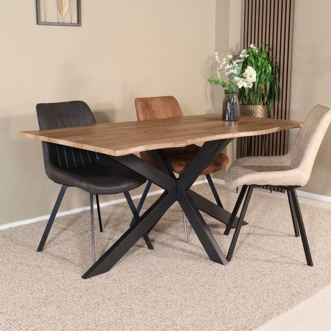 Eettafel Jeffo rechthoekig 160cm bruin MDF