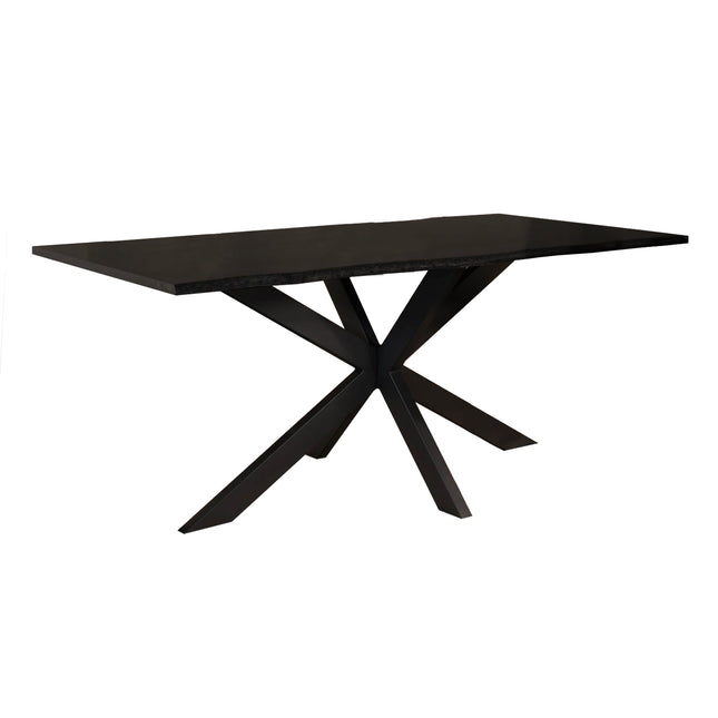 Eettafel Jeffo rechthoekig 180cm zwart MDF