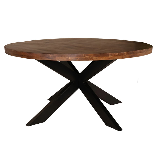 Eettafel Jones rond 150cm bruin mangohout