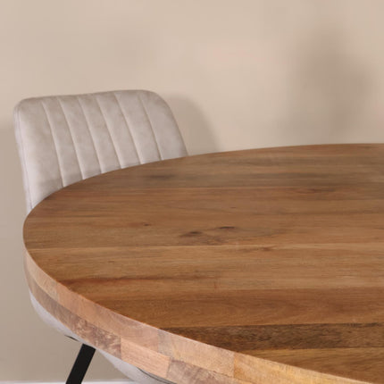 Eettafel Jones rond 150cm lichtbruin mangohout