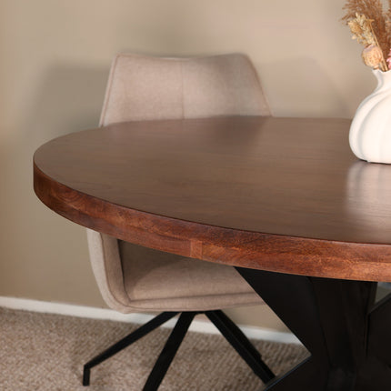 Eettafel Jones rond 120cm walnoot mangohout