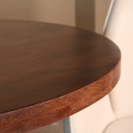 Eettafel Jones rond 120cm walnoot mangohout