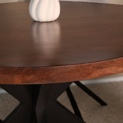 Eettafel Jones rond 120cm walnoot mangohout