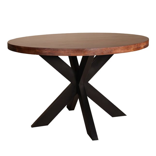 Eettafel Jones rond 120cm walnoot mangohout