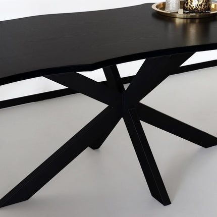 Eettafel Jeffo rechthoekig 160cm zwart MDF