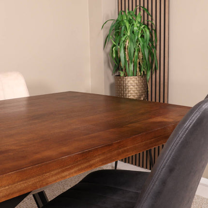 Eettafel John rechthoekig 180cm bruin mangohout