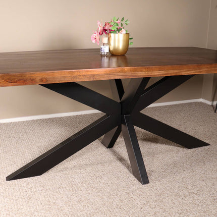 Eettafel John rechthoekig 180cm bruin mangohout