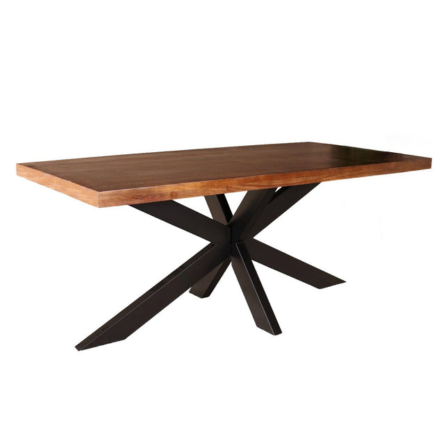 Eettafel John rechthoekig 180cm bruin mangohout