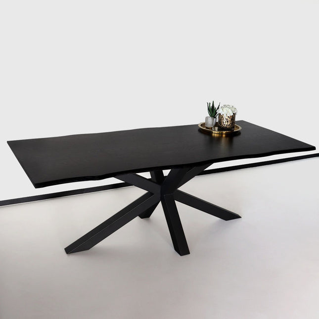 Eettafel Jeffo rechthoekig 220cm zwart MDF