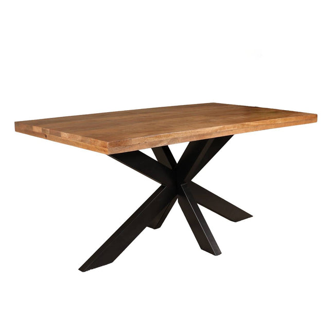 Eettafel John rechthoekig 160cm lichtbruin mangohout