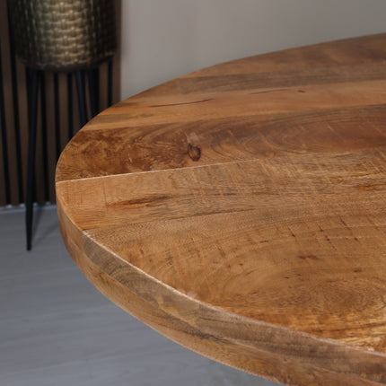 Eettafel James ovaal 240cm lichtbruin mangohout