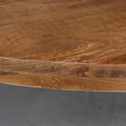 Eettafel ovaal mangohout 200cm James lichtbruin ovale industriële tafel duurzaam mango eetkamertafel