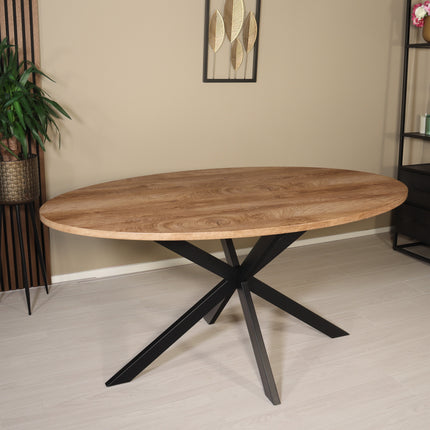 Eettafel ovaal 160cm Rato lichtbruin ovale tafel