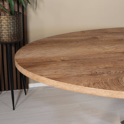 Eettafel ovaal 160cm Rato lichtbruin ovale tafel