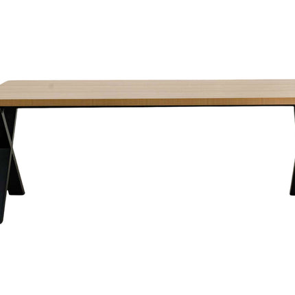 Eettafel melamine Reef lichtbruin 200cm met X-poot langwerpige tafel