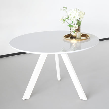 Eettafel rond Ronsi wit 120cm ronde tafel