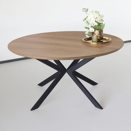 Eettafel rond Ronsi bruin 150cm ronde tafel