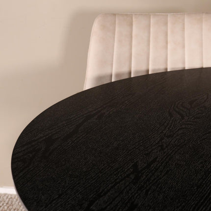 Eettafel Ronsi Antoinette rond 120cm zwart MDF