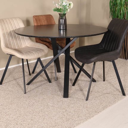 Eettafel Ronsi Antoinette rond 120cm zwart MDF