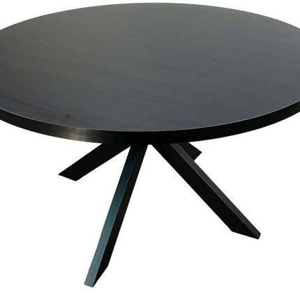 Eettafel rond melamine 130cm Sanne zwart ronde tafel