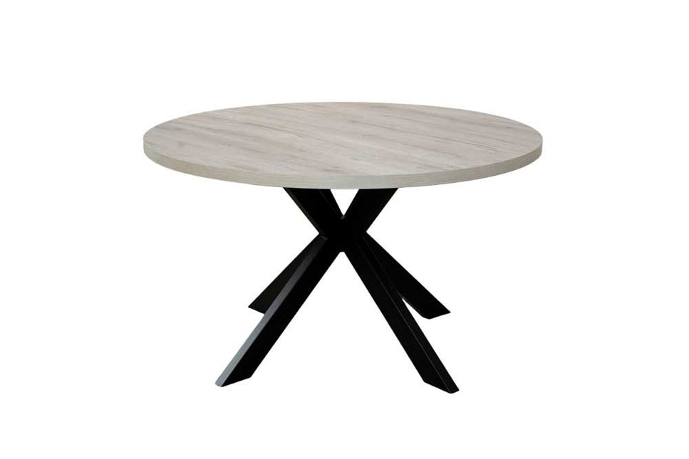 Eettafel rond melamine 130cm Sanne grijs ronde tafel