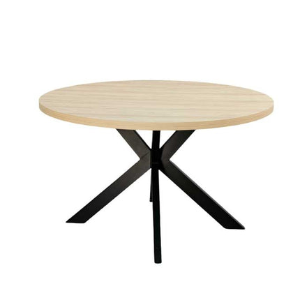 Eettafel rond melamine 130cm Sanne lichtbruin ronde tafel