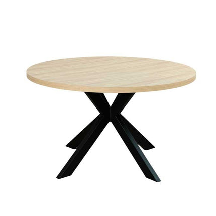 Eettafel rond melamine 130cm Sanne lichtbruin ronde tafel