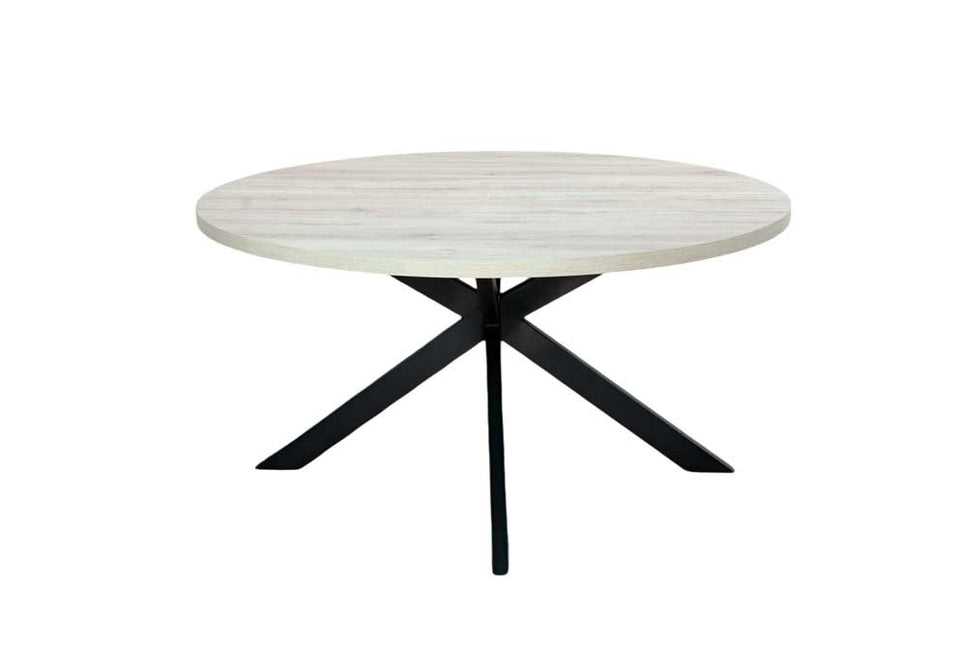 Eettafel rond melamine 150cm Sanne grijs ronde tafel