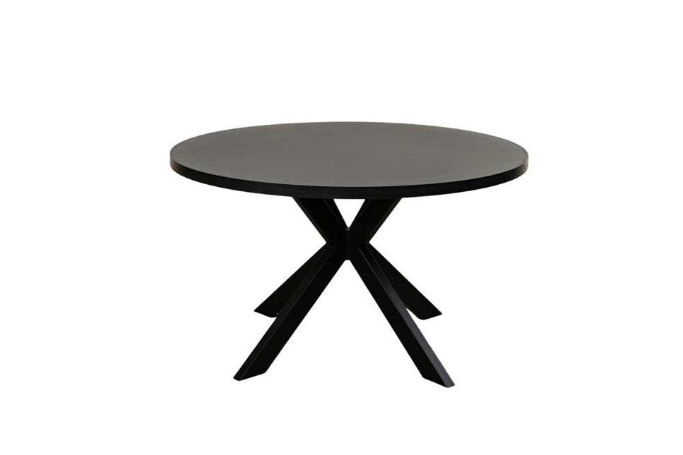 Eettafel rond melamine 130cm Sanne zwart ronde tafel