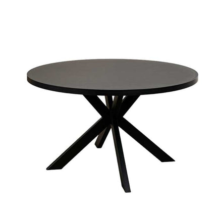 Eettafel rond melamine 130cm Sanne zwart ronde tafel