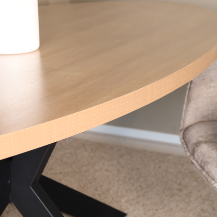 Eettafel Tommy ovaal 210cm lichtbruin melamine