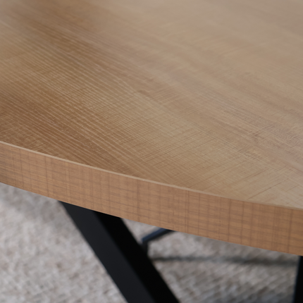 Eettafel Tommy ovaal 210cm lichtbruin melamine