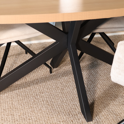 Eettafel Tommy ovaal 210cm lichtbruin melamine