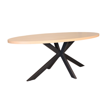 Eettafel Tommy ovaal 210cm lichtbruin melamine