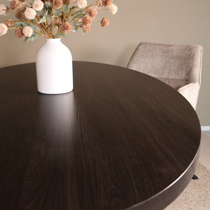 Eettafel Tommy ovaal 210cm donker walnoot melamine