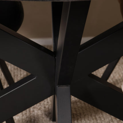 Eettafel visgraat Otis rechthoekig 180cm zwart MDF