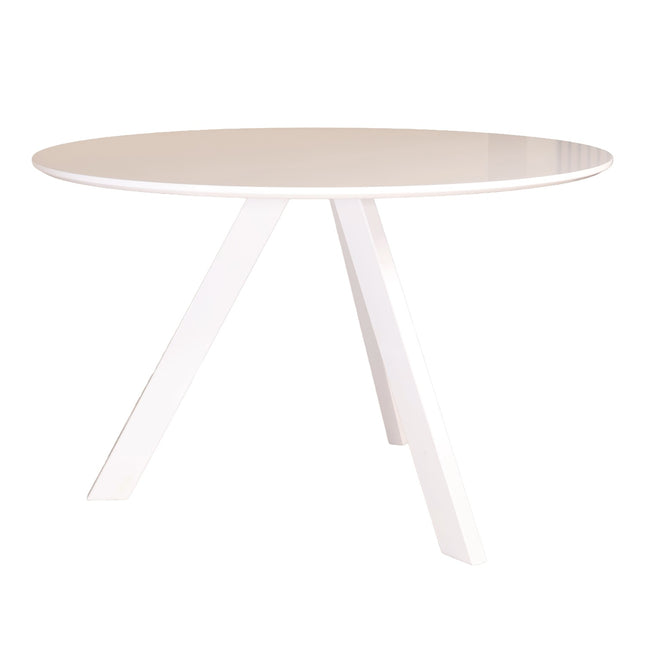 Eettafel met witte poten Ronsi rond 120cm wit MDF
