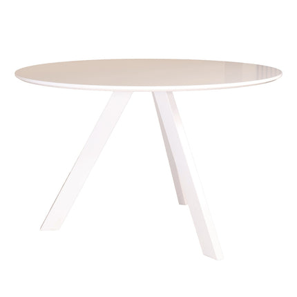 Eettafel met witte poten Ronsi rond 120cm wit MDF