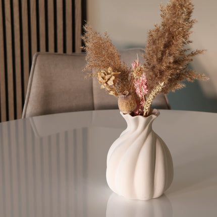 Eettafel met beige poten Ronsi rond 120cm wit MDF