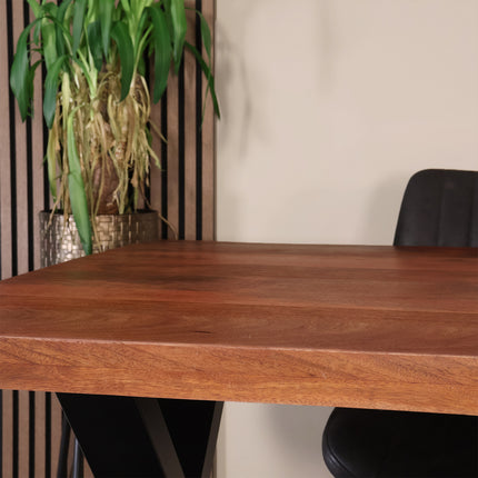 Eettafel X-poot rechthoekig 200cm bruin mangohout