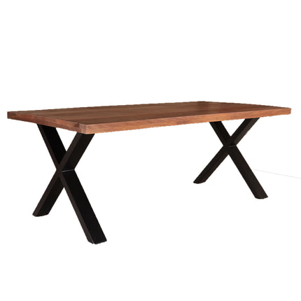 Eettafel X-poot rechthoekig 200cm bruin mangohout