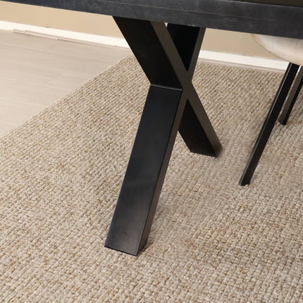 Eettafel Xavier rechthoekig 200cm zwart mangohout