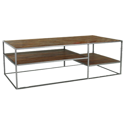 Salontafel visgraat rechthoekig bruin mangohout 140cm Sofia