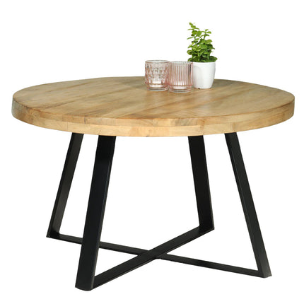 Tweedekans model: Salontafel rond lichtbruin mangohout 75cm Teun