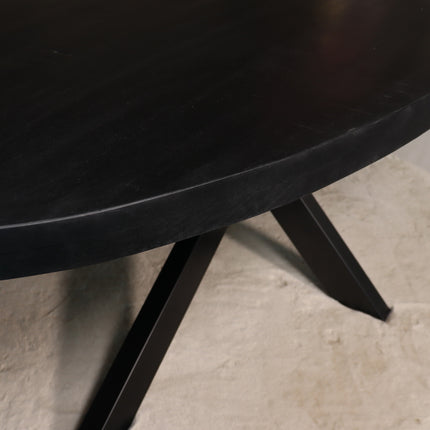 Eettafel James ovaal 200cm zwart mangohout