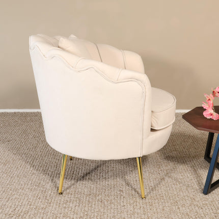 Fauteuil Belle creme velvet
