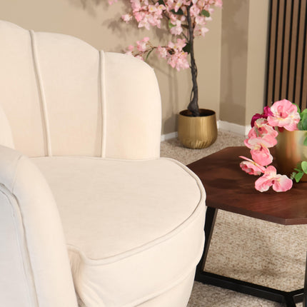 Fauteuil Belle creme velvet