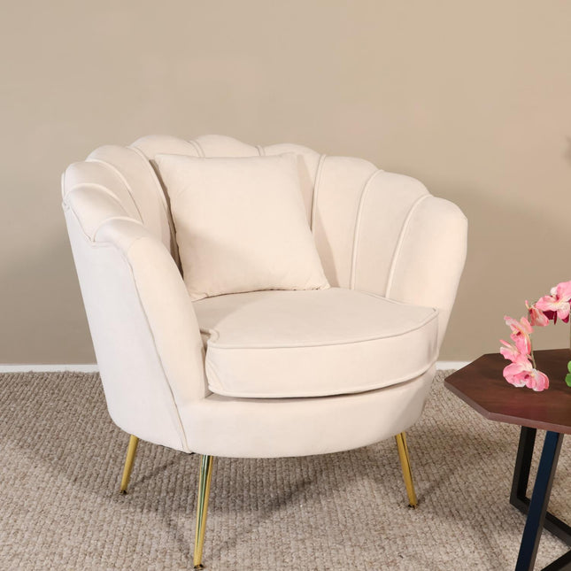 Fauteuil Belle creme velvet