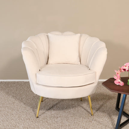 Fauteuil Belle creme velvet