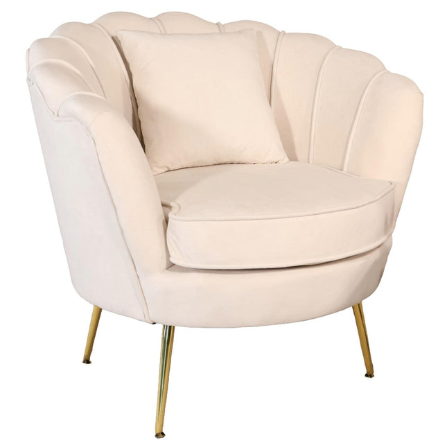 Fauteuil Belle creme velvet